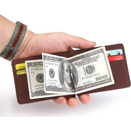 Men Slim Bifold Wallet, Minimalist Pocket Wallet Credit Card Holder with Money Clip