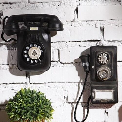Retro Phone Wall Decorations Creative Vintage Wall Pendant Classic Look Dial Pay Phone Model Booth Home Bar Restaurant