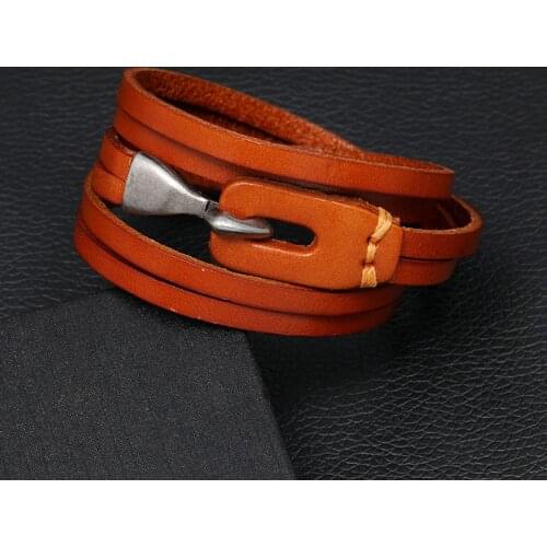 NIUYITID Men's Leather Bracelets