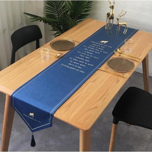 Nordic Table Runners Modern Linen Stripe Bed Runner For Wedding Geometric Luxury Cloth with Tassels Dining Home Decoration Party