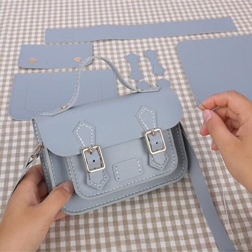 2020 New Diy Handmade Bag Cambridge Style Hand Stitching With Sewing Tools Handel Shoulder Bag Accessories Pu Leather #D