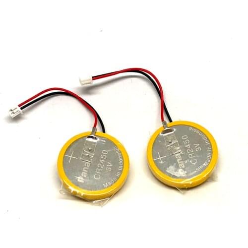 2pcs/lot New Original Panasonic CR2450 battery with solder pin plug wire bonders CR2450 3V AFPX-BATT FP-X Series PLC Batteries