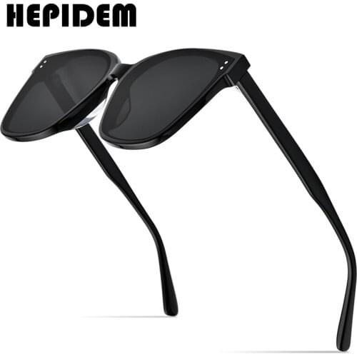 HEPIDEM Korean Acetate Sunglasses Retro Men Gentle 2021 New Fashion Cat Eye Sun Glasses for Women Vintage Mirrored gm Gabee