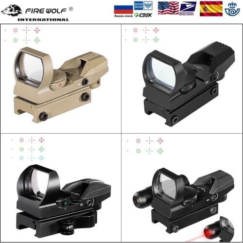 Red Dot Scope 11mm / 20mm Dovetail Riflescope Reflex Optics Sight For Hunting Rifle Gun Airsoft Tactical Sniper