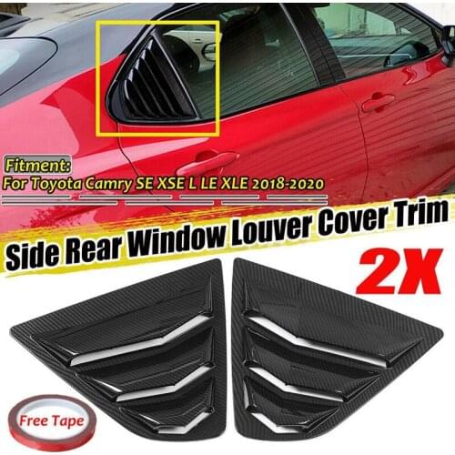 Pair for Toyota Camry V70 2018 2019 2020 Window Scoop Louvers Cover Sun Shad Carbon Fiber Look
