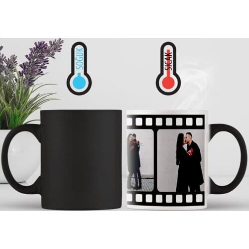 Personalized 3 Photo Nostalgic Black Film Strip Magic Mug Cup