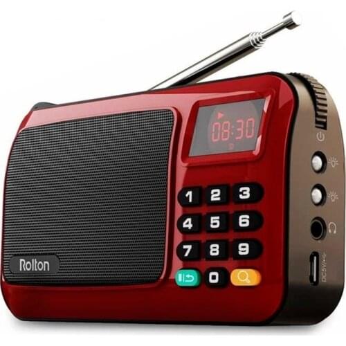 Portable Mini Speaker FM Radio Music Player TF Card USB For PC iPod Phone with LED Display And Flashlight Column W405