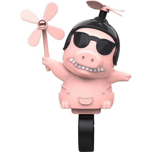 Pink Motorcycle Styling Rear View Mirror Bell Motorcycle Helmet Windmill Piggy Car Decorating Accessories