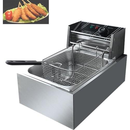 Heavy Duty Stainless Steel Electric Deep Fryer Commercial Home Kitchen Frying Chip Cooker Basket For Buffalo Wings 6L
