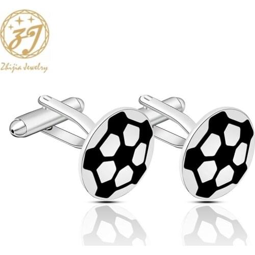 Zhijia sport lover football cufflink for man creative unique male cufflinks best gifts for boys accessories cufflinks