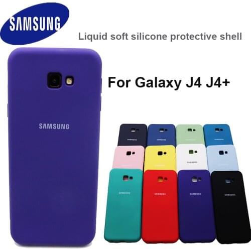 For Samsung Galaxy J4 Plus J4 Liquid Silicone Cover Protective Silky Soft-Touch Shell For samsung galaxy j4+ j4 plus case