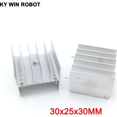 10pcs white Aluminium TO-220 30x25x30mm Heatsink TO 220 Heat Sink Transistor Radiator TO220 Cooler Cooling 30*25*30MM With 2pin