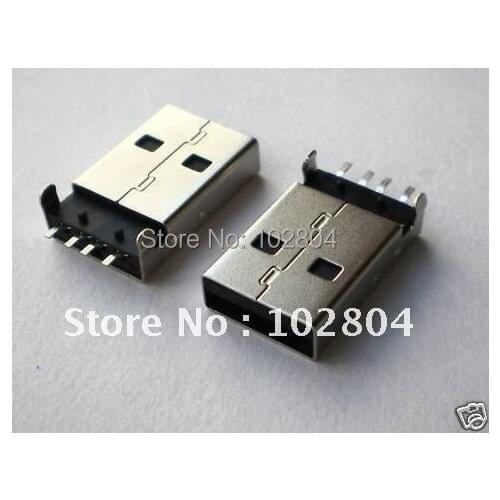 10 Pcs Per Lot USB AM SMT 4 Pin Plug Male Connector , for PC Use