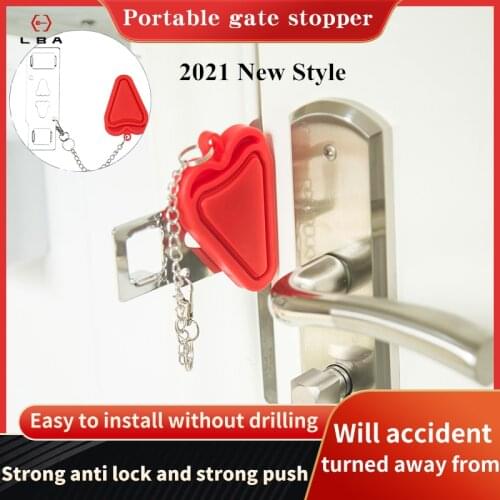 2021 New Style Portable Door Lock Travel Hotel Door Stopper Self-Defense Door Lock Theft Hardware School Home Lockdown Lock