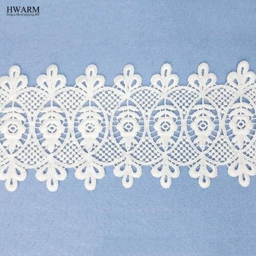 4yard 11.5cm white african lace fabric ribbon lace decor wedding decoration milk silk embroidery clothes large bar code cloth