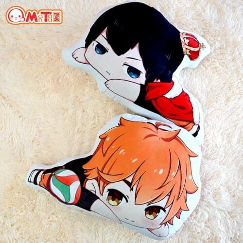 48*33CM Anime Haikyuu!! Shoyo Hinata Tobio Kageyama character Doll Model Double sided printing Pillow toys Gift