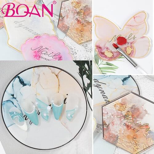BQAN Acrylic Palette False Nail Tips Polish Gel Polish Drawing Painting Holder Nail Color Mixing DIY Art Display Manicure Tool