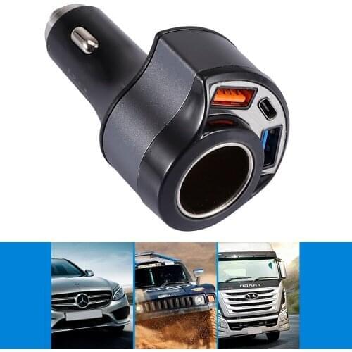 Car Charger, USB Type C 2-Port Car Charger Quick Charge USB Car Cigarette Lighter Socket Splitter 12V for iPhone X 8 Plus Note 8