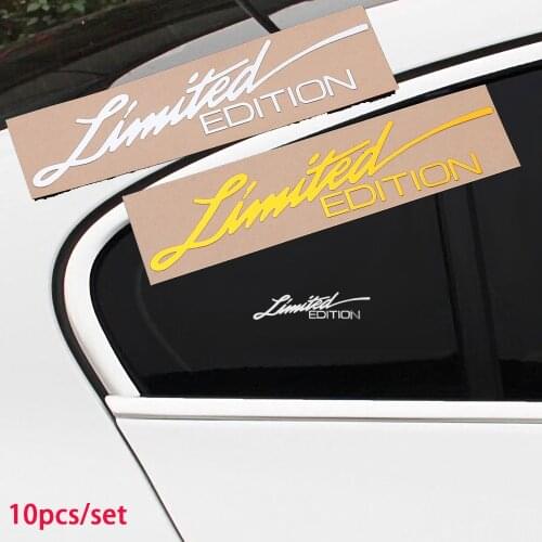 Car Styling 10pcs Limited Edition Nickel Chrome Auto Letter logo Badge Emblem Decal For Au-di Car Accessories Interior Stickers