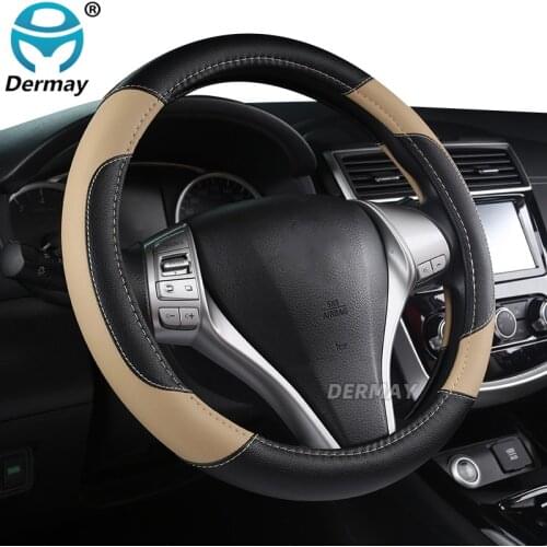 Car-styling Steering Wheel Cover Carbon Fiber Leather 37-38CM Cars Wheel Covers Anti Slip Breathable Universal Auto Accessories