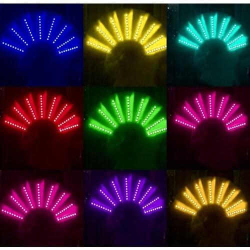 Bundy Fan Bar Nightclub LED Glow Fan Stage Glow Prop Shake Battery Electric Fan party decor glow in the dark gifts