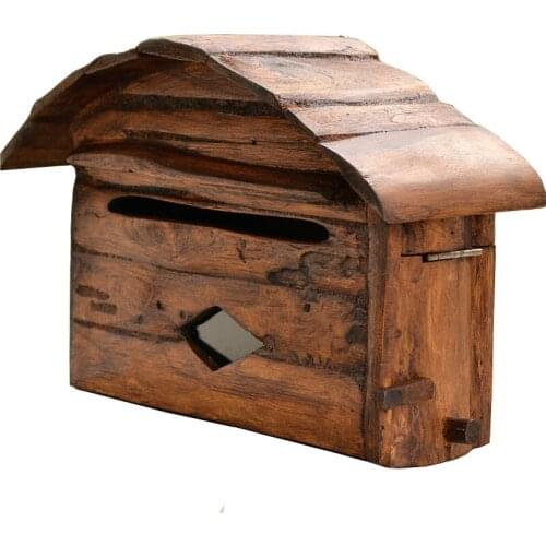 Handcraft Wood Outdoor Mailbox Gardening Villa Paused Storage Box outside Creative Household Rainproof Letter Box Mailing Boxes