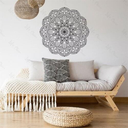Home Decor Room Removable Mandala Flower Wall Sticker Pattern Flower Ball Art Vinyl Meditation Yoga Bedroom Wall Decoration