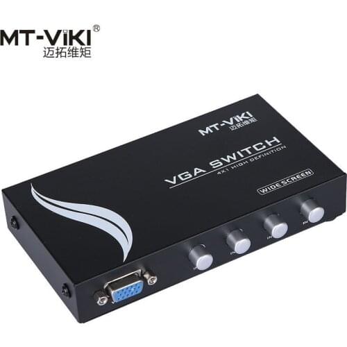 MT-VIKI 15-4CH VGA Switch Box D-sub switcher 4 input Port 1 output 4 PC share 1 monitor widescreen auto scaler MT-15-4CH