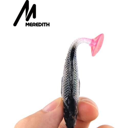 MEREDITH 70mm 100mm Small DD Fish Lead Fishing Lures T Tail Soft Fishing Lures Single Hook Artificial Wobblers Bait Fishing