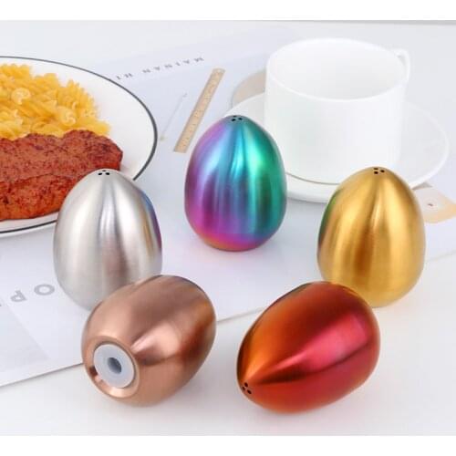 Stainless Steel Seasoning Pot, Egg-shaped Seasoning Bottle, Toothpick Pot, Creative Salt and Pepper Pot, Kitchen Tool