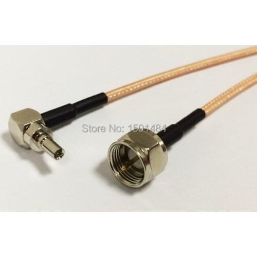 New F Male Plug Connector Switch CRC9 Right Angle Convertor RG316 Wholesale Fast Ship 15CM 6"Adapter