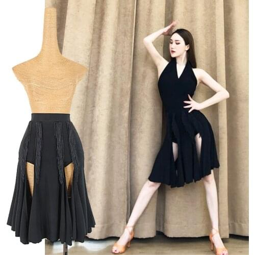 Latin Dance Clothes Irregular Tassel Skirt Latin Dance Practice Fringe Costume Female Sexy Rumba Dresses Samba Dancewear DQL3330