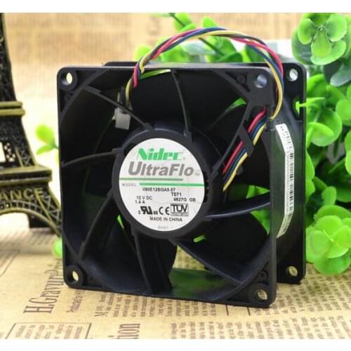 Original NIDEC 12V 1.4A V80E12BGA5-57 80 * 80* 38mm four wire high speed server fan