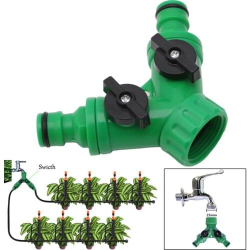 Garden 2-Way Adapter Y Tap Connector Fitting Switch Irrigation Hose Pipe G3 / 4"