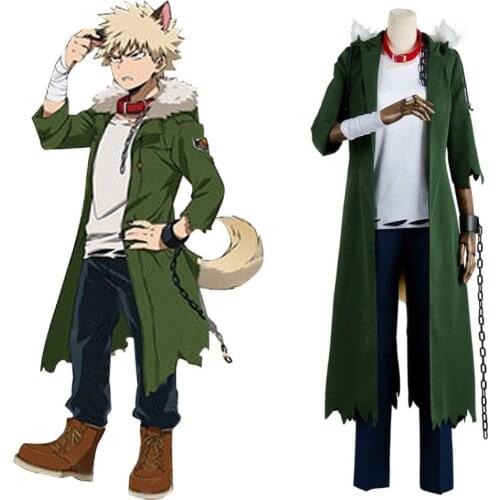 Full Set My Boku no Hero Academia Cosplay Katsuki Bakugou Costume Jacket Adult Halloween Cosplay Coat Outfit