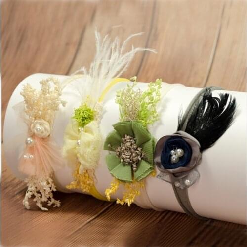 Newborn Baby Girl Headbands Flower Bows Newborn Photography Props Headband Girl Hair Accessories Baby Photo Shoot