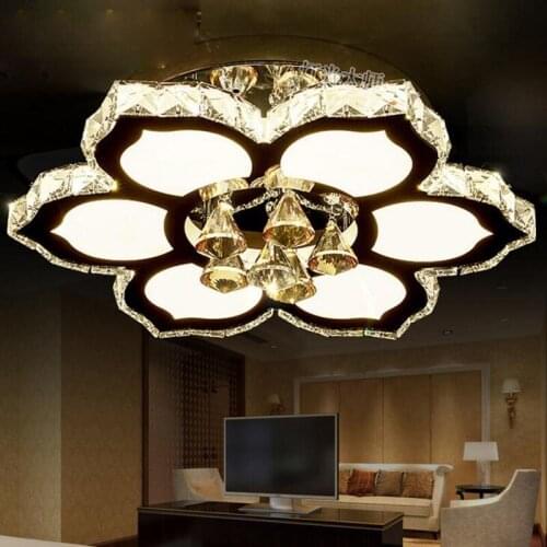 Led modern minimalist bedroom living room ceiling lamp round Nordic creative lighting crystal ceiling lamp LED lighting fixture