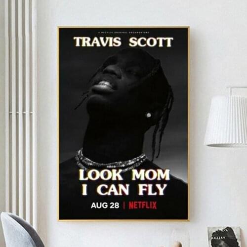 Travis Scott Look Mom I Can Fly Posters And Prints Canvas Painting Pictures On The Wall Abstract Decorative Home Decor Affiche