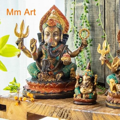 Pure Copper Thai Elephant God Decoration Indian Trunk God of Wealth Buddha Statue Thai Living Room