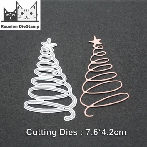 Reunion Christmas Tree Metal Cutting Dies Stencil Scrapbooking Embossing Greeting Card Craft For Home Christmas Party Decoration