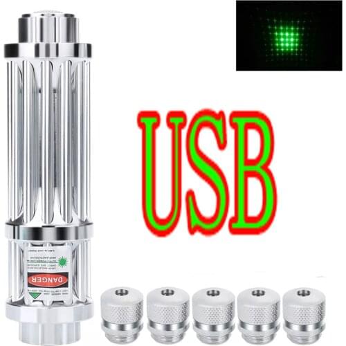USB charging Hight Powerful Green Laser Torch 532nm Focusable powerful laser burning Pointers Lazer Flashlight Burning Match