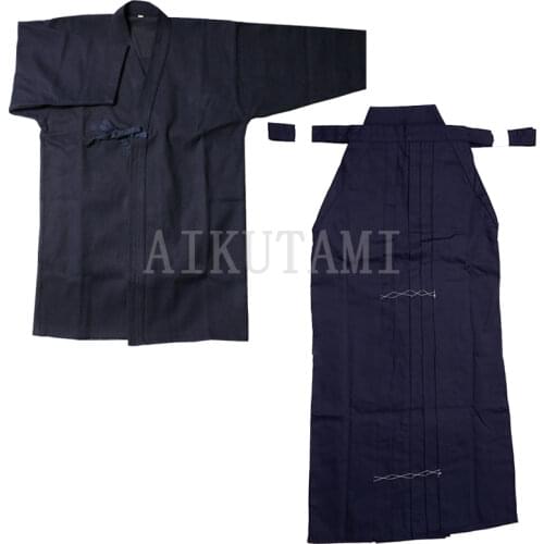 Japanese Kendo Aikido Hakama Suit Top Shirt+Hakama Set Cotton Judo Wushu Clothing Kung Fu Uniform Martial Arts Uniform