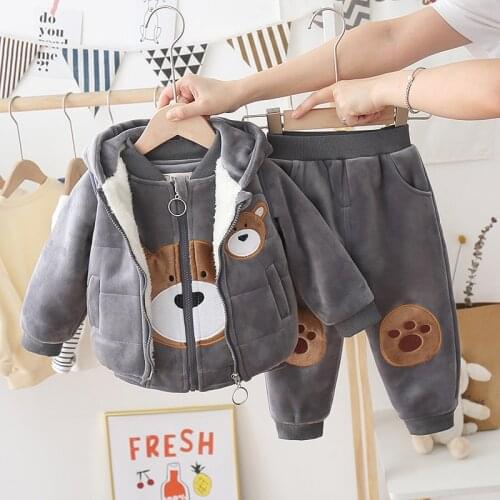 Winter cotton-padded jacket suit for girls with cotton