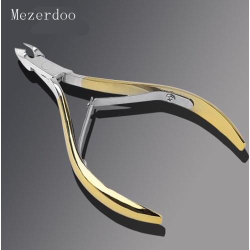 1Pcs Gold Cuticle Nail Dead Skin Sharp Nippers Manicure Pedicure Stainless Steel Cuticle Scissor Nail Care Clipper Tools