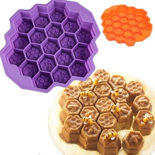1 Pcs Fondant Cake Decoration Tools Baking Pastry Chocolate Candy Jelly Cake Mould Kitchen Dining Bar Honeycomb Silicone Mold