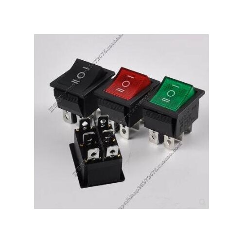 12pcs rocker switch self locking 250V 16A switch 6pin 3 ear KCD4-203/KCD4-203N 22*26mm ON-OFF-ON for power supply