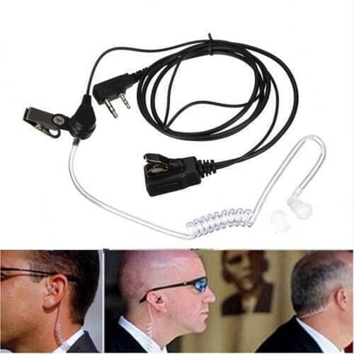 2 Pin Covert Acoustic Air Tube Mic Microphone Earphone Earbud Headset Earpiece Headphone For Kenwood Baofeng Walkie Talkie Radio