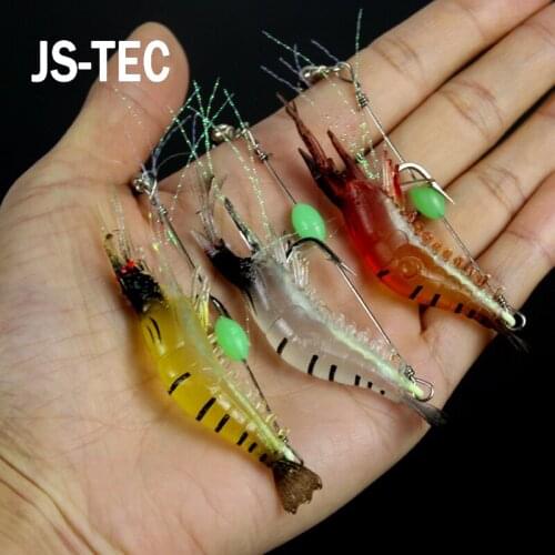 3Pcs 6g Soft Fishing Lures Fake Shrimp Lures Soft Baits Simulation Prawn Lure Hook Artificial Baits A065