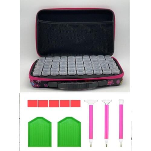 60Bottles Diamond Painting Box Tool Container Storage Box Carry Case Holder Hand Bag ZipperDiamond Cross Stitch