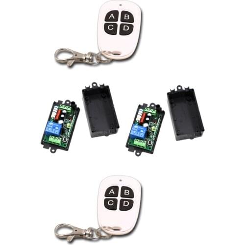 AC110V 220V 1 CH 1CH RF Wireless Remote Control Switch System 315/433.92MHZ 2XWaterproof Transmitters + 2Receiver with 4Buttons